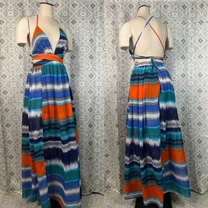 NWT miss avenue tie dye halter maxi dress